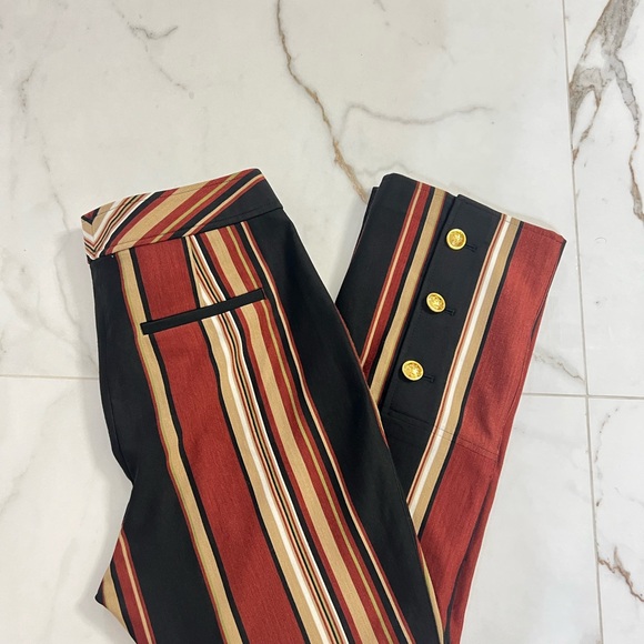 Tory Burch Multicolor Striped Flare Pants Size 8 - Picture 2 of 11